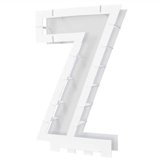 Beistle 56190-7W 32 x 20.5 in. Mosaic Number 7 Frame Balloon, White - Pack of 4